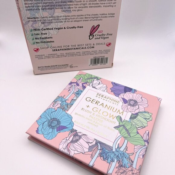 🆕 Helio Pink Seraphina Botanicals Geranium + Glow  Blush & Highlight Palette - Picture 3 of 5